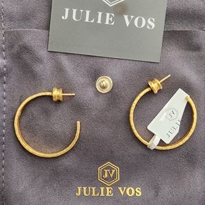Julie Vos hammered gold hoop earrings